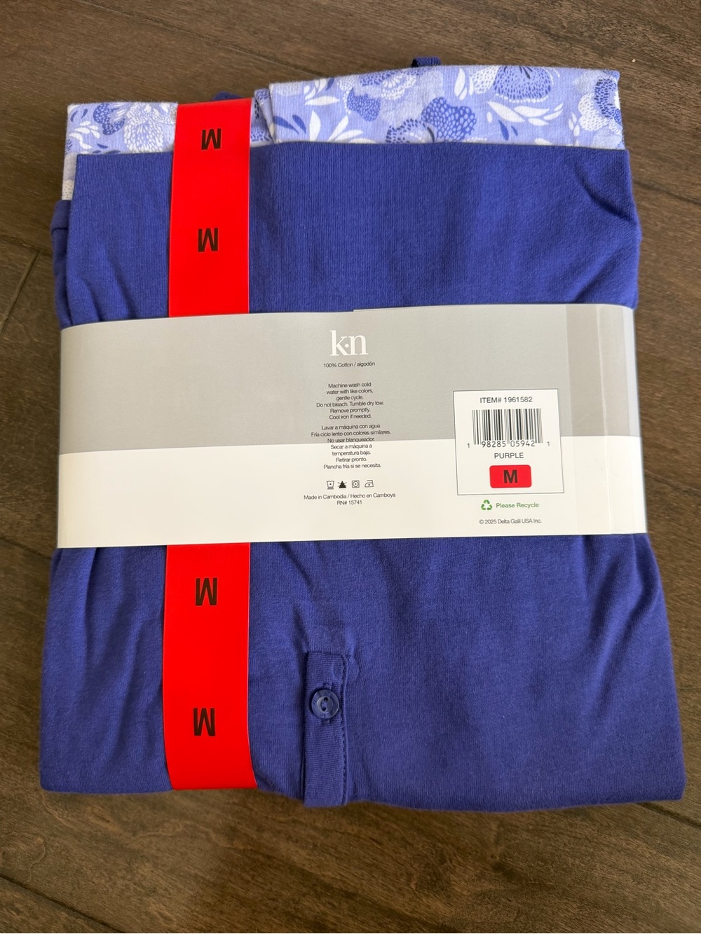 Karen Neuburger 2-Piece Cotton Pajama Set - Purple Blue - Picture 2 of 2